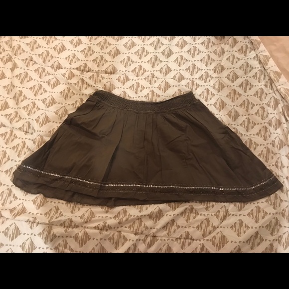 Olive Green Beaded Medium Skirt Fun & Flirty - Picture 4 of 8